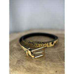 Animal Print Skinny Belt - XS/S, Gold Buckle
